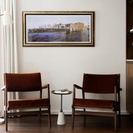 Portfolio: Dark Velvet Chairs with White Draperies