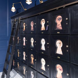 Men's Luxury Clothing Store - custom keyhole lockers for the men's lounge