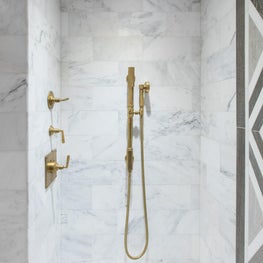 Marble and Brass Bespoke Shower