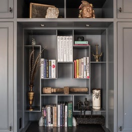 17th Street Residence, custom bookcases in gray