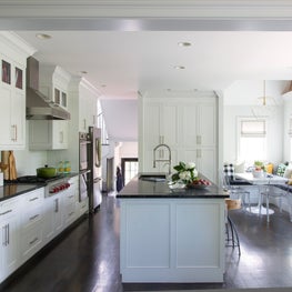 Large White Kitchen with Breakfast Nook