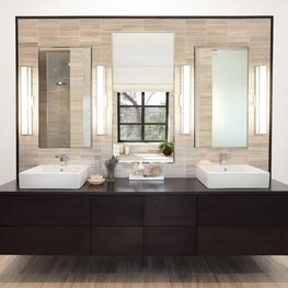 Contemporary Floating Vanity in Master Bathroom - Westlake Hills, Austin, TX 