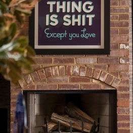 Kitchen fireplace in penthouse apartment