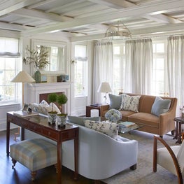 Contemporary Shingle Style Overlooking a Tidal River - Living Room