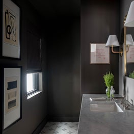 This handsome powder room in Mountain Lane is a new addition to the home.