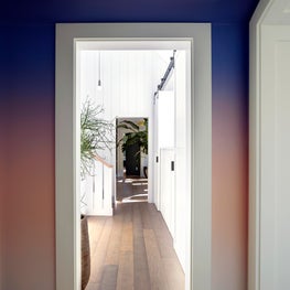Short Hills Residence, Colorful Hallway, Walls Painted in a Gradient 