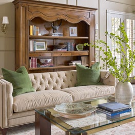 Traditional Living Room in Khaki