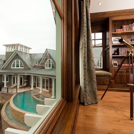 Home Office with Exterior View of Infinity Edge Pool and Crow's Nest