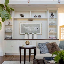 Double-Height Living Room with Built-In Storage