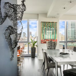 Dining space in a luxury high rise condo