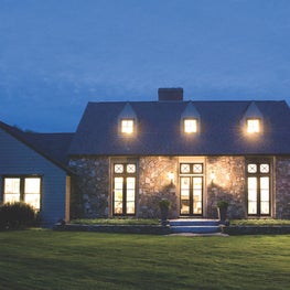 Exterior Facade at Night at Luxe Barn, Falmouth