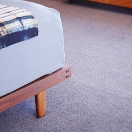 Japanese walnut bed designed by George Nakashima's daughter, Mira Nakashima