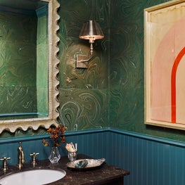 Dallas Powder room with Contemporary Art