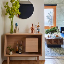 Modern Office Bar with Palm Tree Views