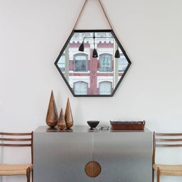 Astor Place/Custom Bar Cabinet/Modern Mirror/Mid Century Chairs
