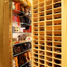 Every woman's dream come true, handbags and sunglasses stored perfectly.