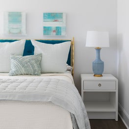 Tranquil Teenage girls room with blue and turquoise hues 