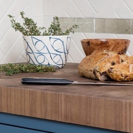 Kitchen Vignette with Integrated Butcher Block in Black Walnut