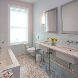 Hudson Street Brownstone/Modern Bathroom/His and Hers