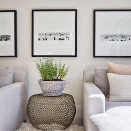 Cream Walls, Neutral Room, Black and White Photography, Grey Chaise Lounges, Jayson Home Accessories, The Rug Company - Glencoe Contemporary Project