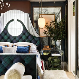 Kips Bay Palm Beach bedroom designed by Robin Gannon Interiors