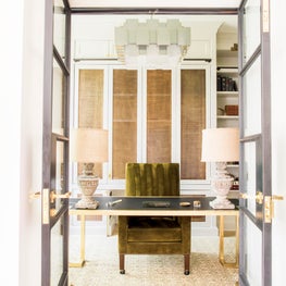 Seattle. Office with custom velvet chair by NBA and Estudio Furnishings.