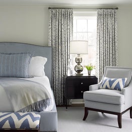 Master Bedroom using calming blues in Southport, Connecticut