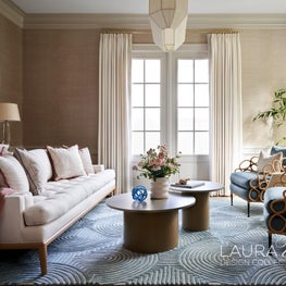 With organic textures, lush layers, and natural materials we created a warm and inviting formal living room.