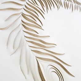 East Hampton Residence - custom sculpted leather panel