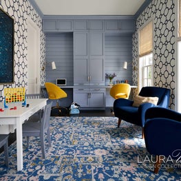 Pops of color and punchy patterns make this designated kids' study an inspiring space for homework, crafting, and play!