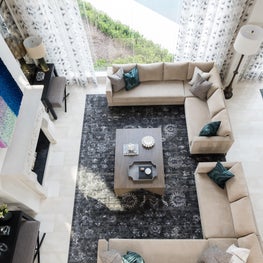 Portfolio: Open Living Room, perfect entertaining space with Loloi Rug