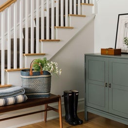 Entry hall with mid century modern furniture