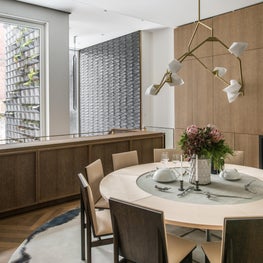 Upper East Side Townhouse, Dining Room, Stair, and Vertical Garden
