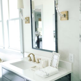 Modern Bath with Dark Cabinets
