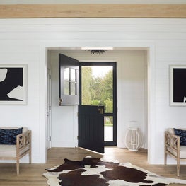 Hamptons Foyer with Black Dutch Doors
