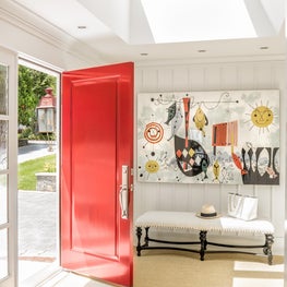 Front Entryway with Red Door at Waites Landing Waterfront, Falmouth