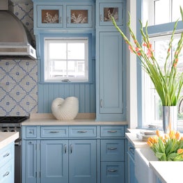 A Bright Blue Kitchen