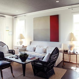 Crisp white living room in natural textures