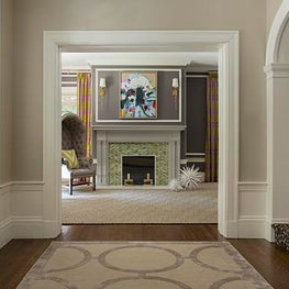 Historic Chestnut Hill Foyer & Living Room with Architectural Details