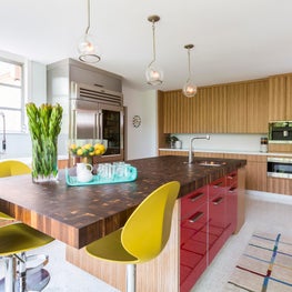 Portfolio: Renovated contemporary 1950's kitchen with custom island and cabinetry 