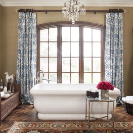 Inviting Master Bath with Fireplace