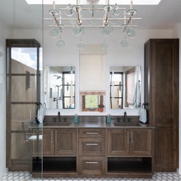 Portfolio: Hex title floors with built in Cabinets