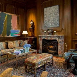 Antique marble fireplace surround. 