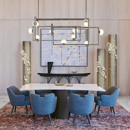 Cosmopolitan of Las Vegas - brass floor lamp / orchid planter
