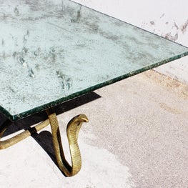 Dining Table Featuring Cast Bronze Cobras