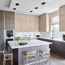 Kitchen, Neutral Palette, Snaidero Brown Cabinets, Miele Appliances, Kitchen Island - Old Town Penthouse Project