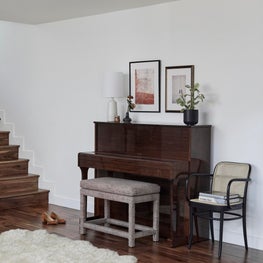 Interior Vignette with Upright Mid Century Piano