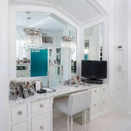 A well-organized vanity in a Long island private residence 