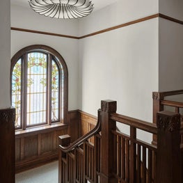 Grand Staircase with Stained Glass