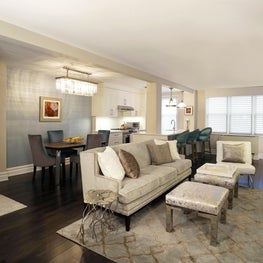 Modern Glam Living Room with Custom Upholstered Furnitures